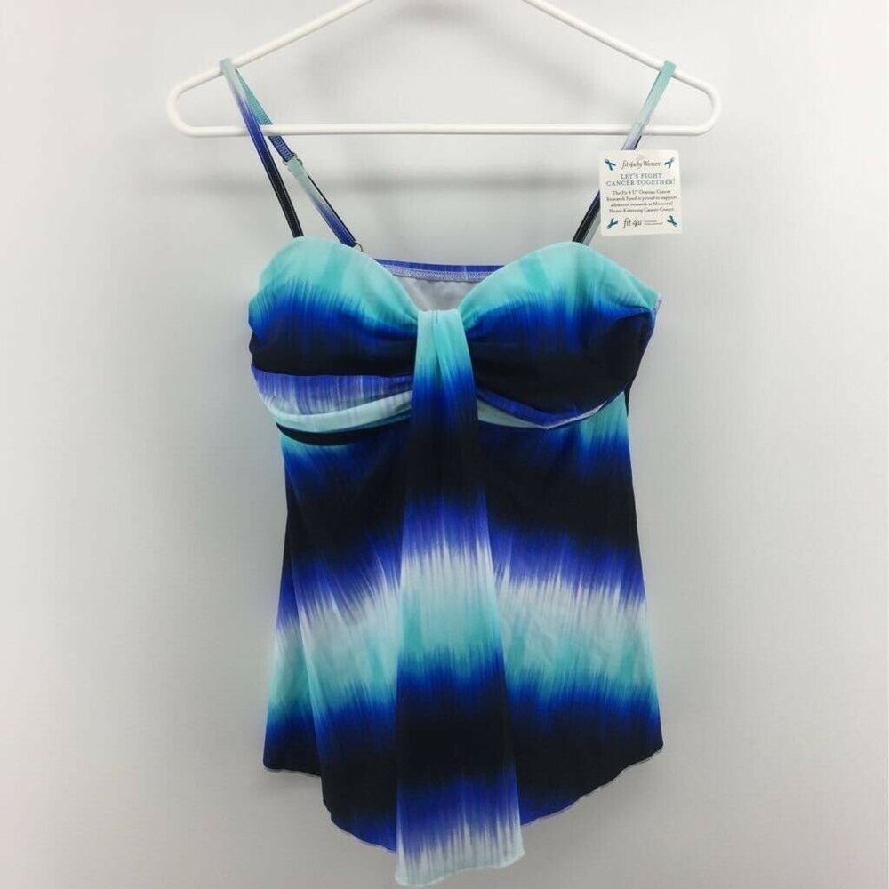 Fit 4 U Womens Tankini Top Swimsuit Blue